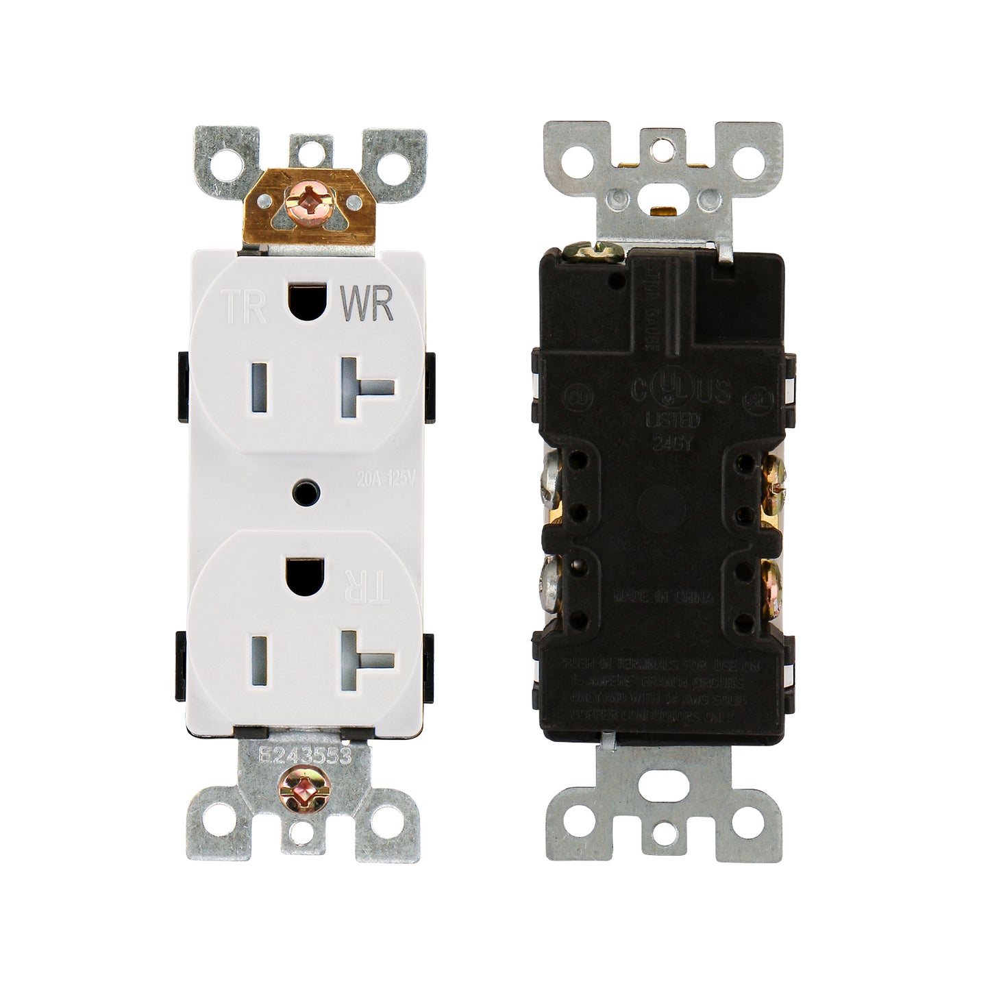 iGFCI Outlet Socket,Decora Receptacle,15Amp Standard Electrical Wall Outlet,Weather Resistant Tamper Resistant,Wall Plates Included, White, UL listed