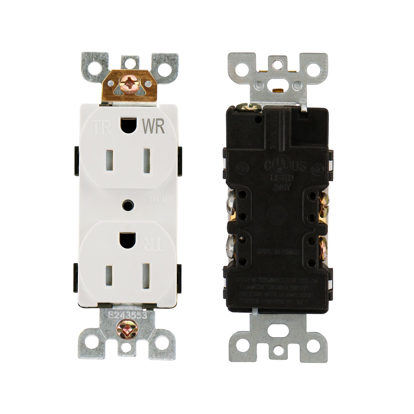 iGFCI Outlet Socket,Decora Receptacle,20Amp Standard Electrical Wall Outlet,Weather Resistant Tamper Resistant,Wall Plates Included, White, UL listed