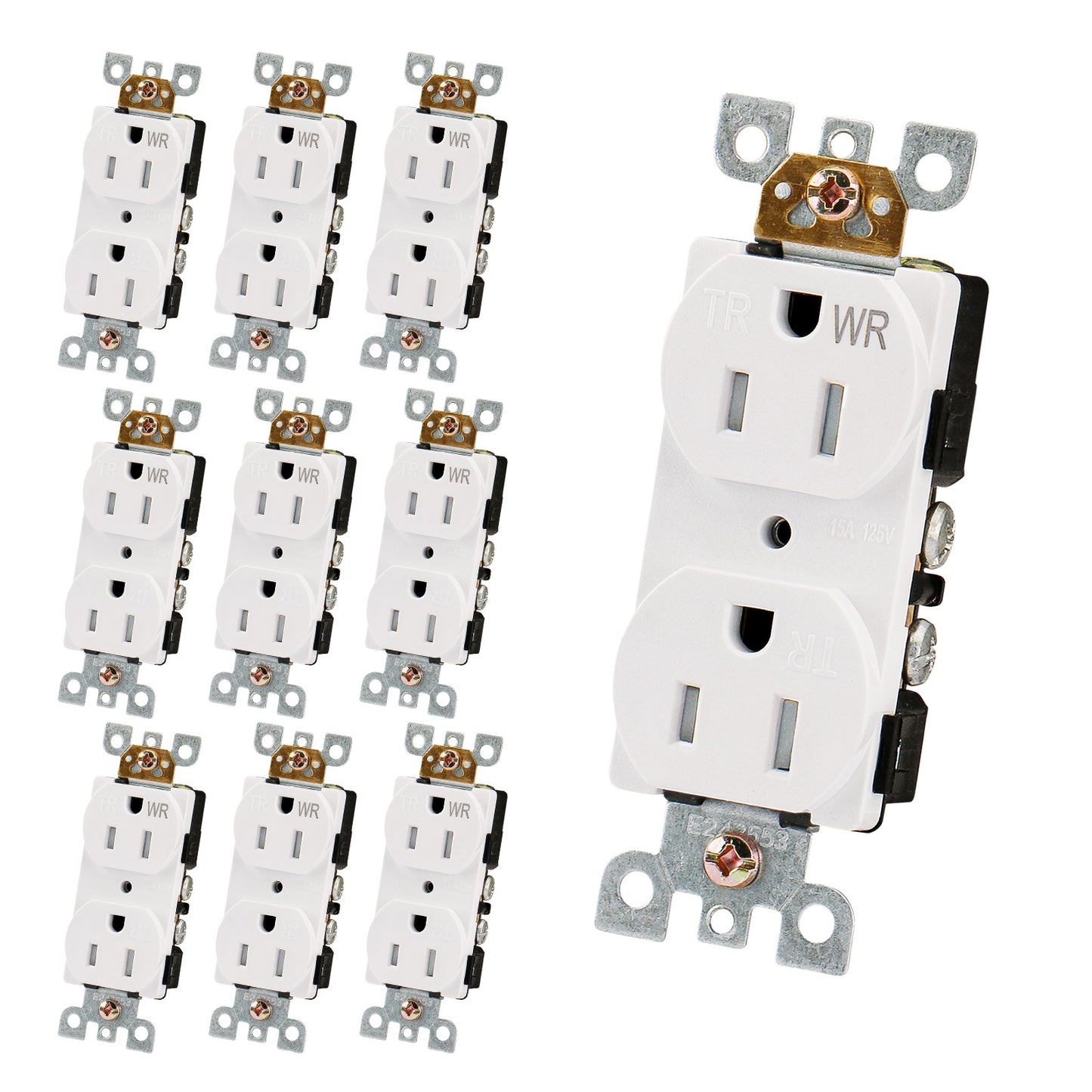 iGFCI Outlet Socket,Decora Receptacle,20Amp Standard Electrical Wall Outlet,Weather Resistant Tamper Resistant,Wall Plates Included, White, UL listed