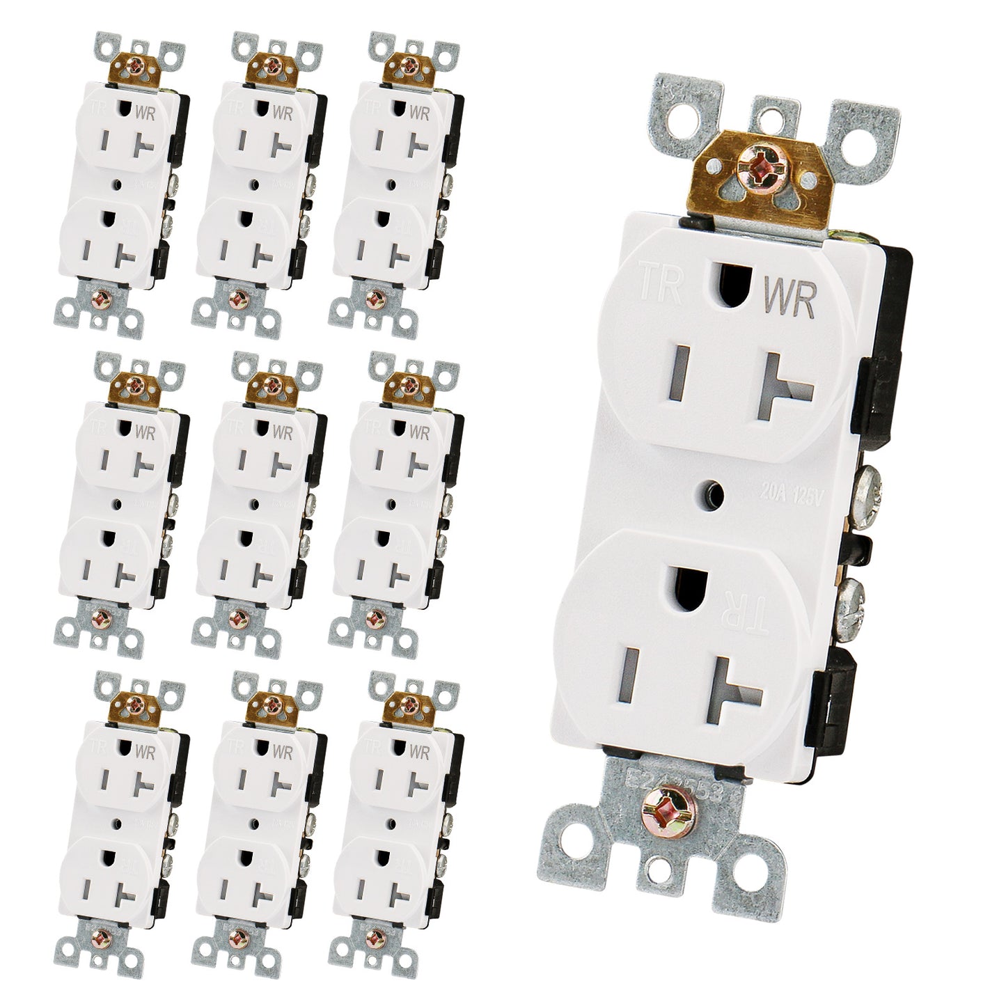 iGFCI Outlet Socket,Decora Receptacle,15Amp Standard Electrical Wall Outlet,Weather Resistant Tamper Resistant,Wall Plates Included, White, UL listed