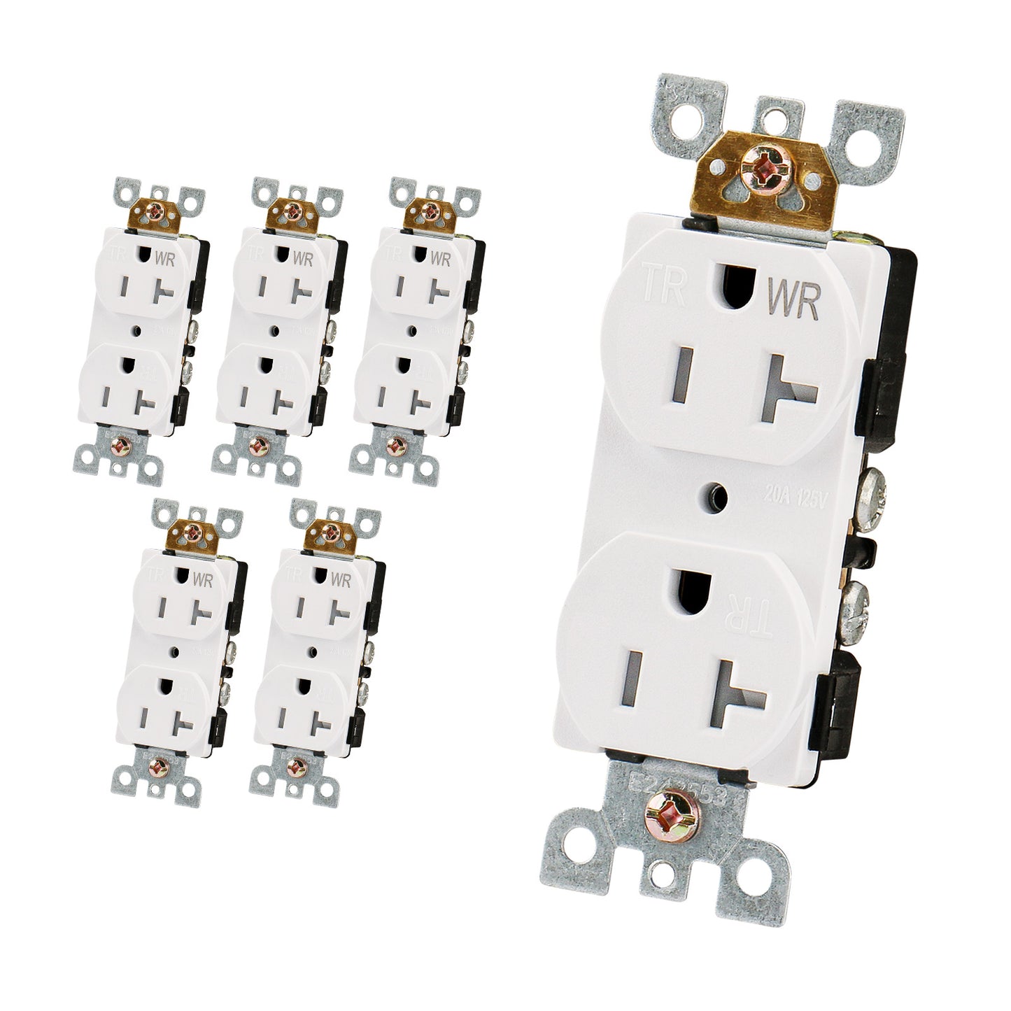 iGFCI Outlet Socket,Decora Receptacle,15Amp Standard Electrical Wall Outlet,Weather Resistant Tamper Resistant,Wall Plates Included, White, UL listed