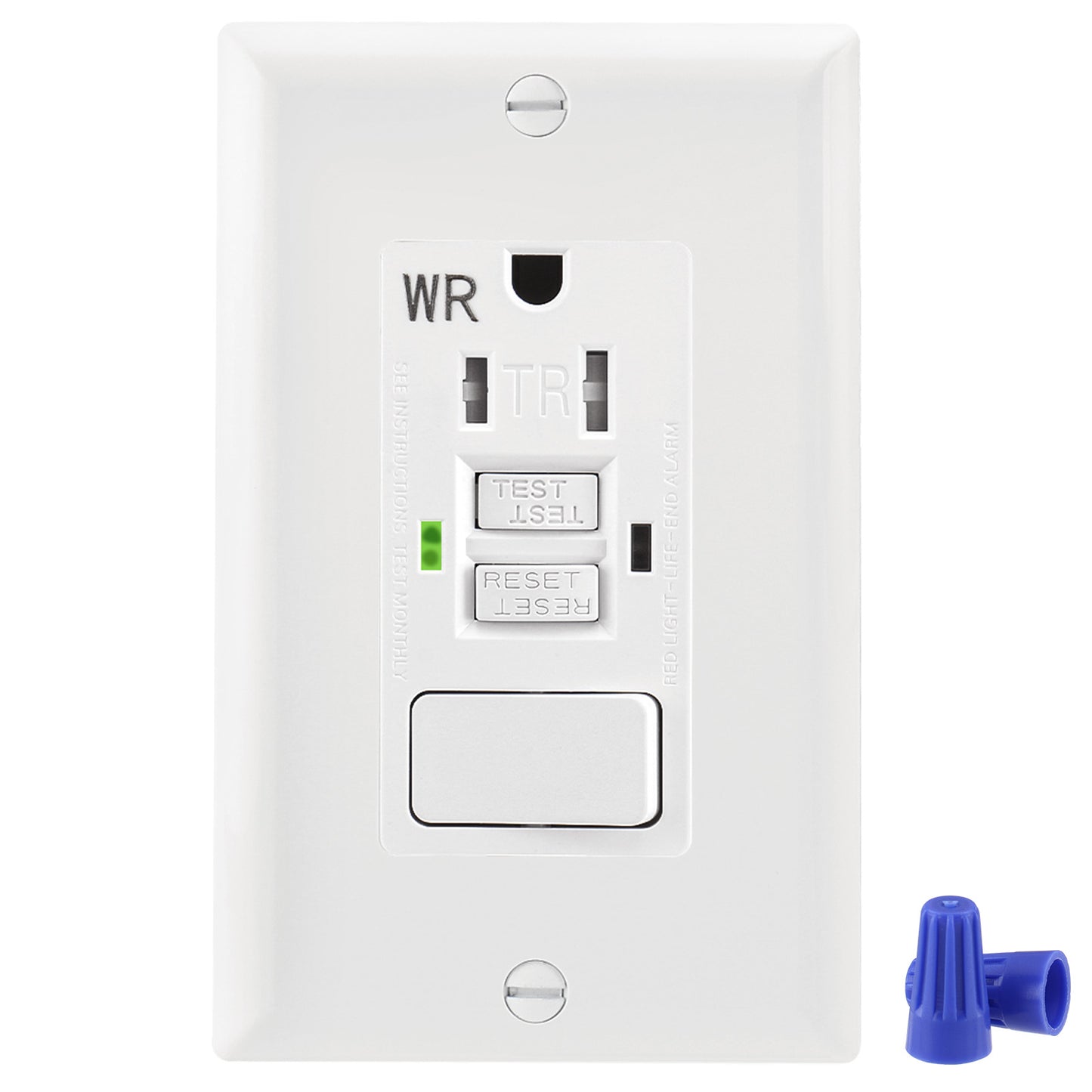 iGFCI 15Amp GFCI Outlet,Tamper Resistant&Weather Resistant GFCI Receptacle with Combination Switch,UL Listed,Back &Side Wire,White