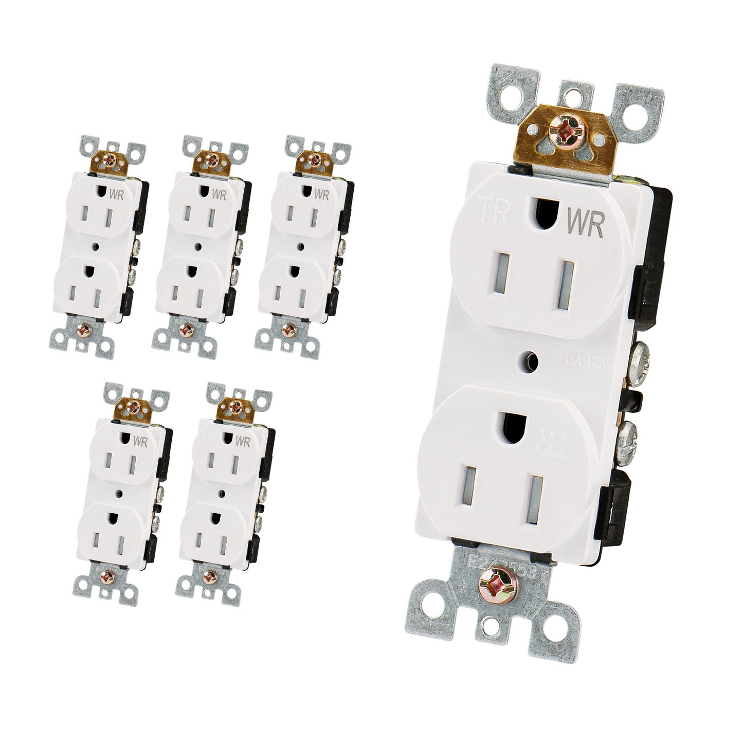 iGFCI Outlet Socket,Decora Receptacle,20Amp Standard Electrical Wall Outlet,Weather Resistant Tamper Resistant,Wall Plates Included, White, UL listed