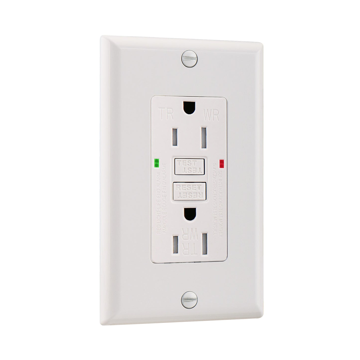 GFCI Outlet Receptacle,Ground Fault Electric Plugs,125V 15Amp,Weather-Resistant and Tamper-Resistant,GFI UL&CUL listed White