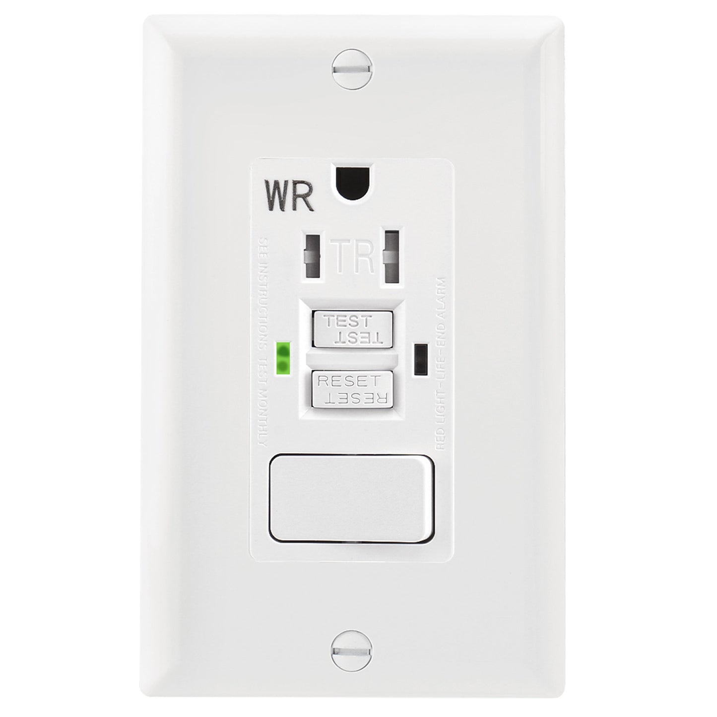 iGFCI 15Amp GFCI Outlet,Tamper Resistant&Weather Resistant GFCI Receptacle with Combination Switch,UL Listed,Back &Side Wire,White