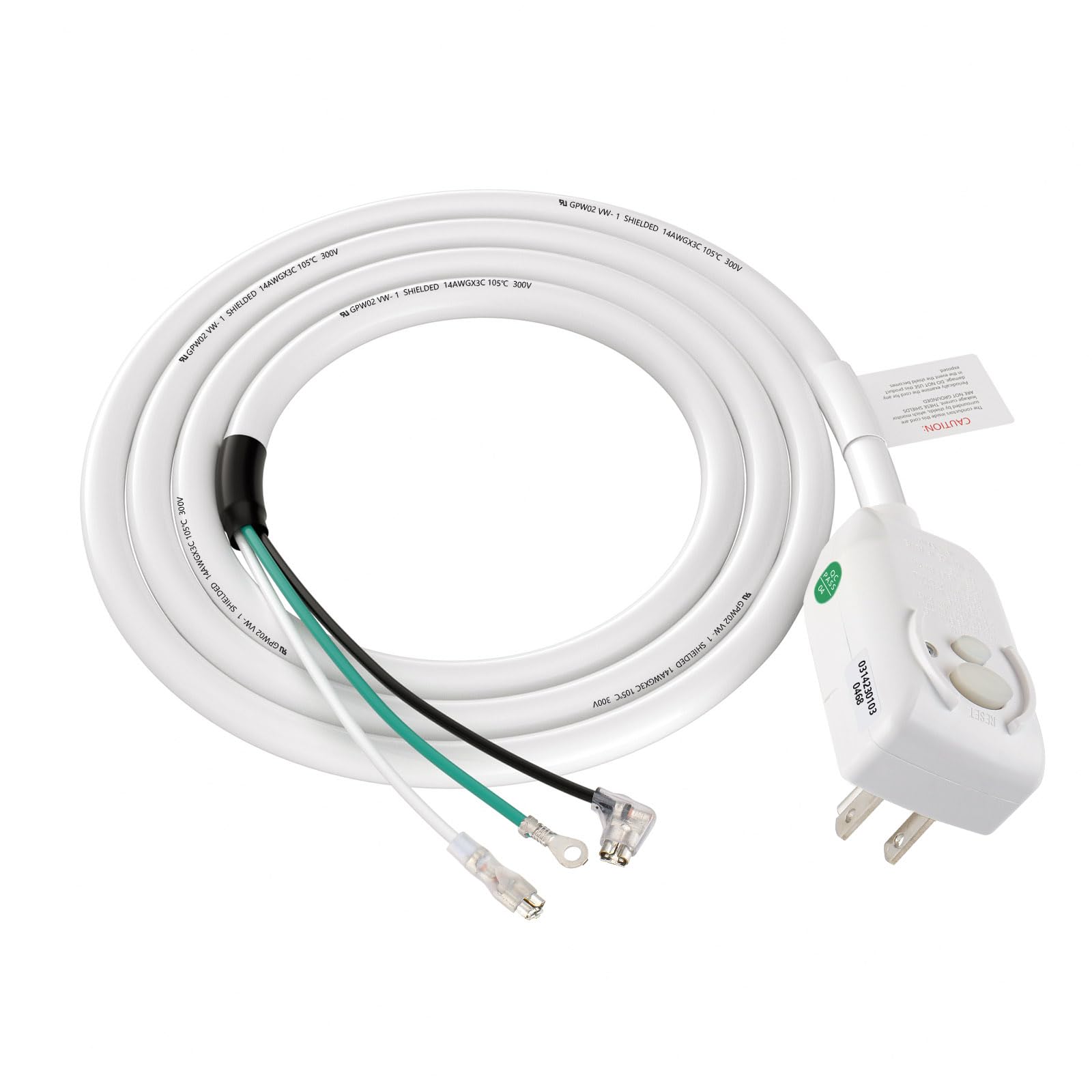 LCDI Power Cord Plug NEMA5-15P Air Conditioning Extension Cable AC120V ...