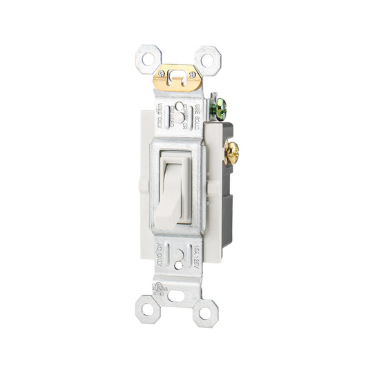 Toggle Light Switch,120V 15Amp,3 Way, UL Listed,in-Wall On/Off Switch,Toggle Framed AC Quiet Switch,White