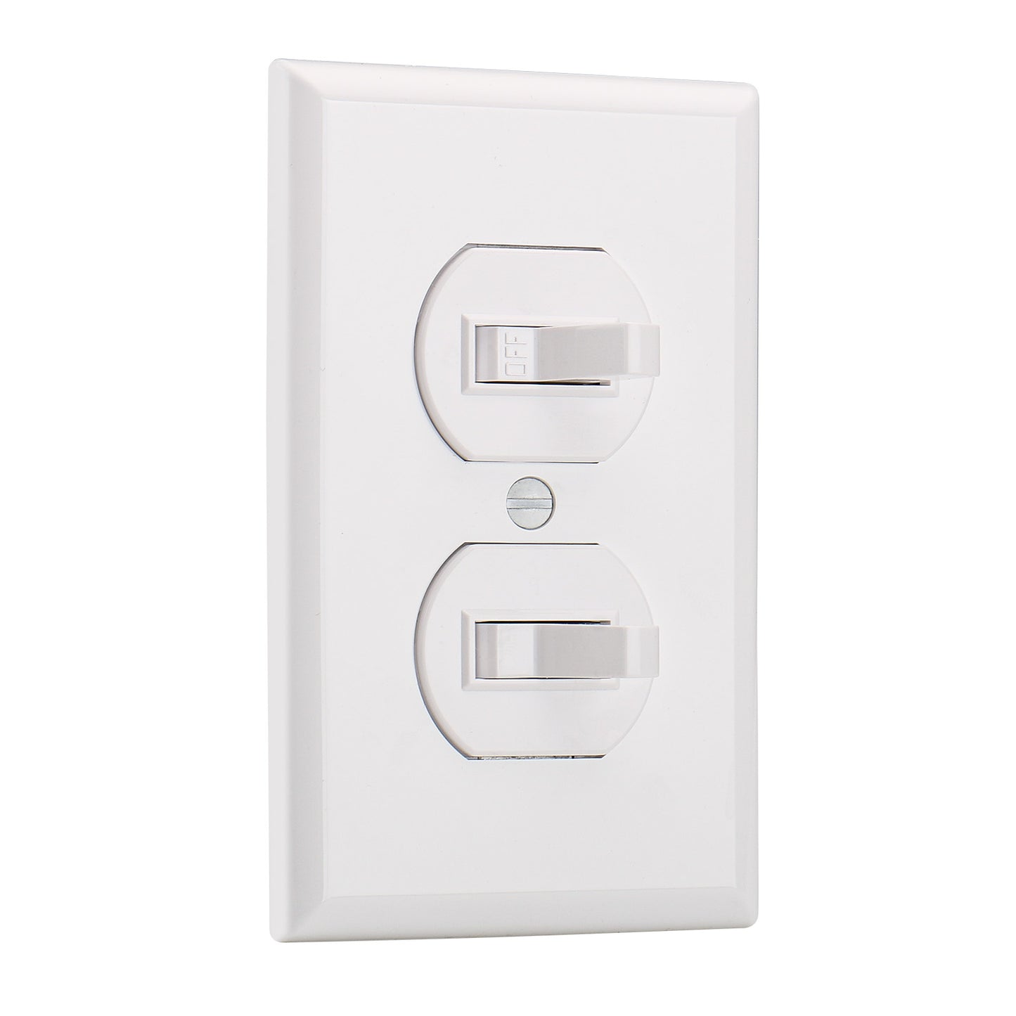 iGFCI Double Toggle Light Switch With Cover,15Amp 120Volt,Residential Grade Electrical Wall Switch,Great for Home, Office & Kitchen, ETL Listed,White