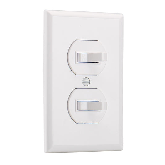 iGFCI Double Toggle Light Switch With Cover,15Amp 120Volt,Residential Grade Electrical Wall Switch,Great for Home, Office & Kitchen, ETL Listed,White