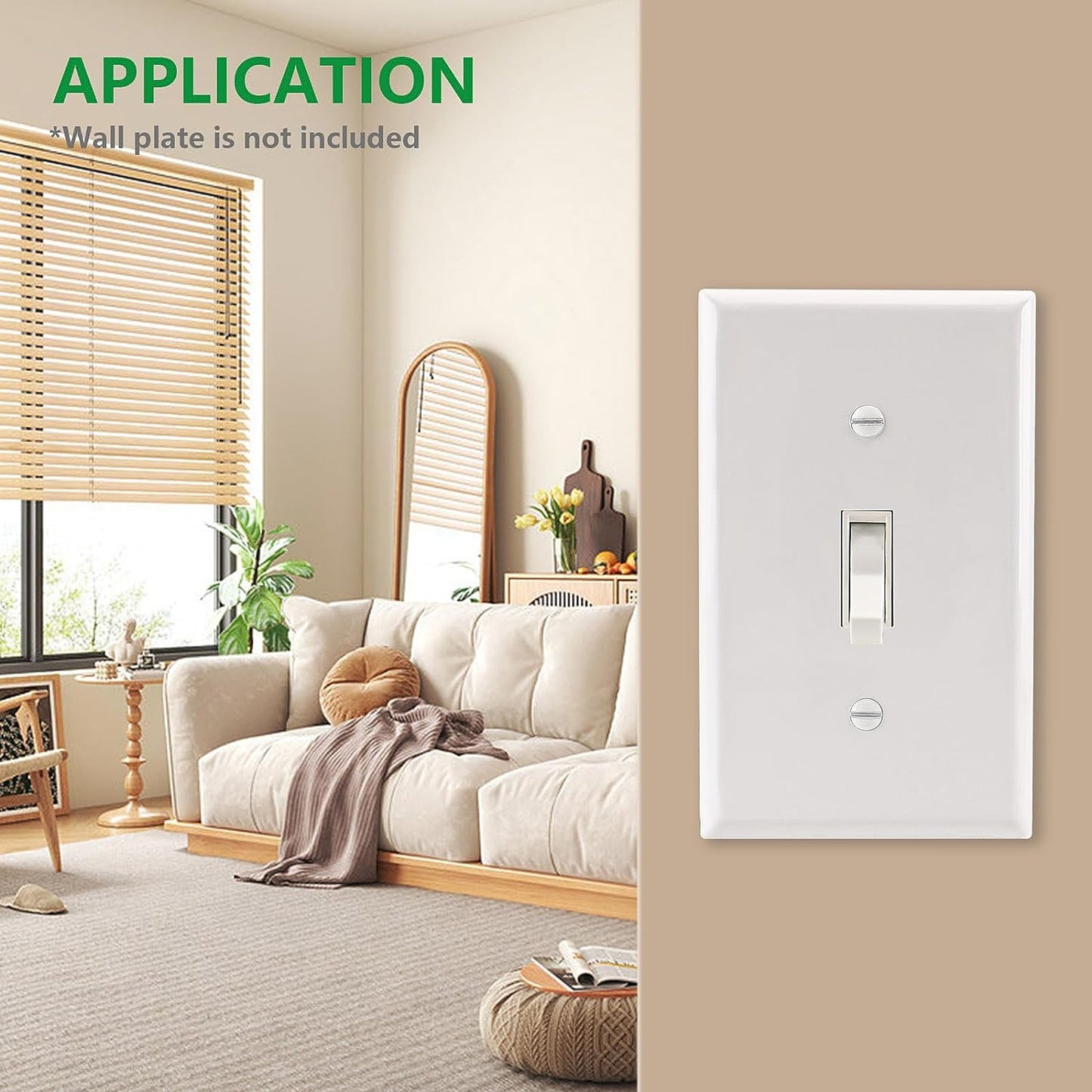 Toggle Light Switch,120V 15Amp,3 Way, UL Listed,in-Wall On/Off Switch,Toggle Framed AC Quiet Switch,White