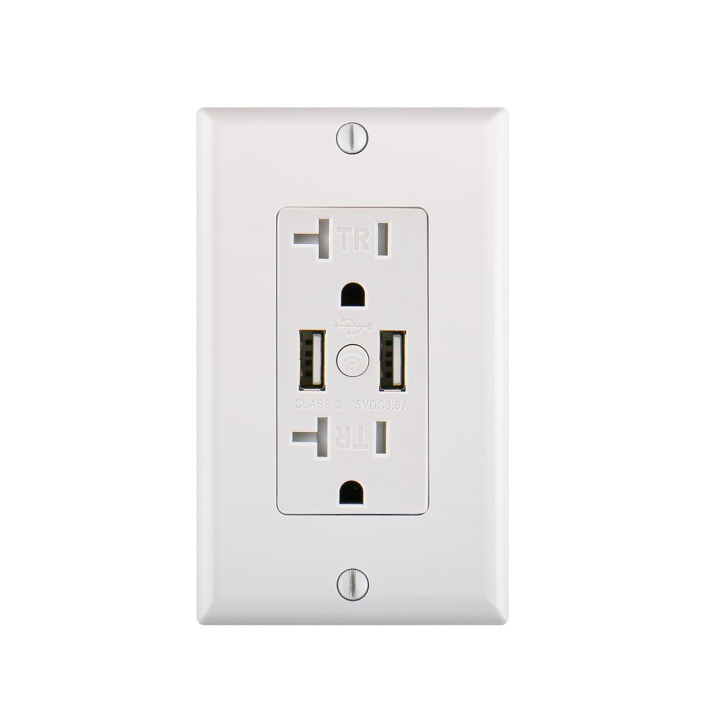 WiFi Smart USB Outlet 20TR receptacle,2.4GHz Only,Tuya APP,3.6Amp Charger Outlet with Dual USB Ports,Tamper Resistant,No Hub Required,ETL Certified,White