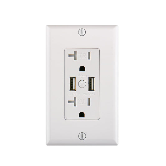 WiFi Smart USB Outlet 20TR receptacle,2.4GHz Only,Tuya APP,3.6Amp Charger Outlet with Dual USB Ports,Tamper Resistant,No Hub Required,ETL Certified,White