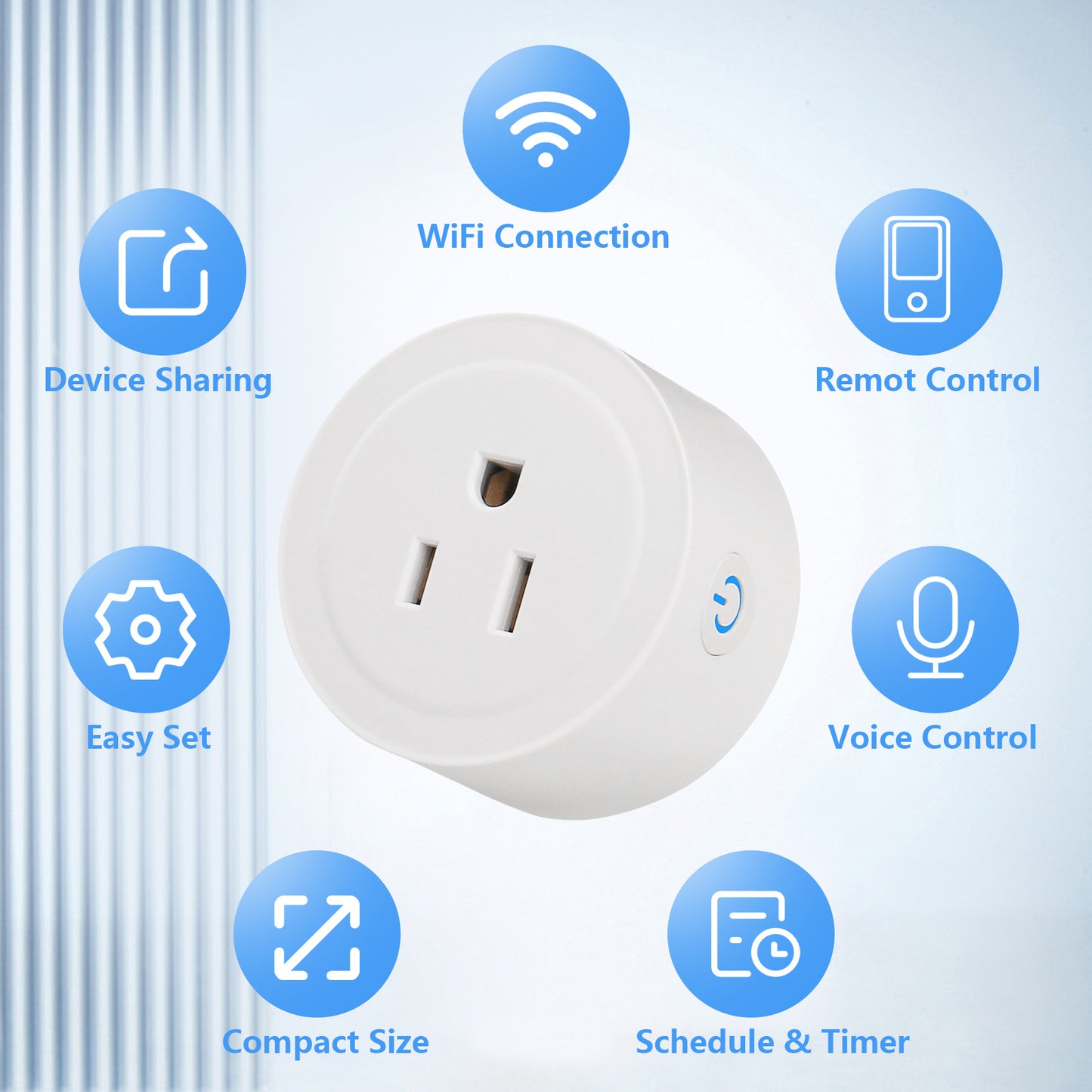 iGFCI Smart Plug Mini WiFi Outlet 125V 10A Compatible with Alexa&Google Home Remote Control with Timer Function Voice Control ETL FCC Listed 2.4G WiFi Only