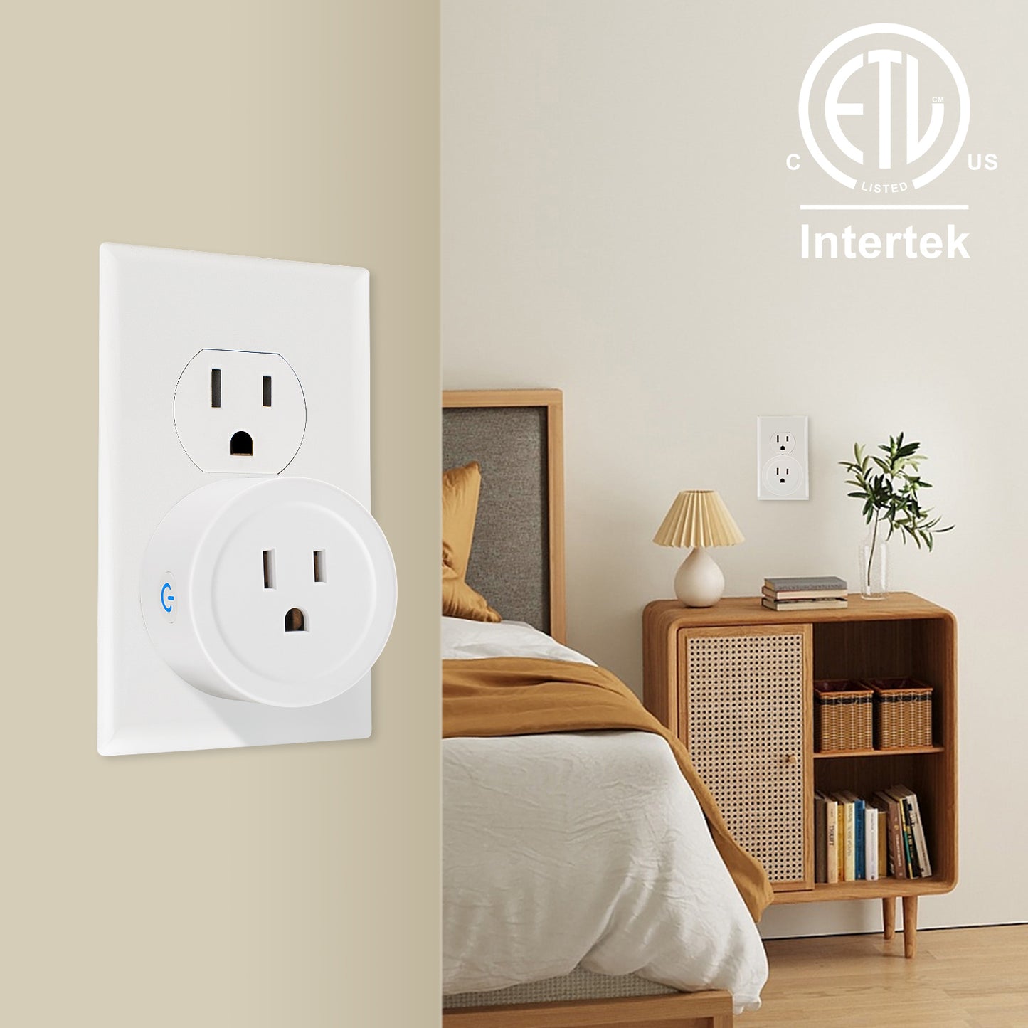 iGFCI Smart Plug Mini WiFi Outlet 125V 10A Compatible with Alexa&Google Home Remote Control with Timer Function Voice Control ETL FCC Listed 2.4G WiFi Only