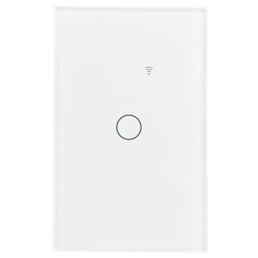 iGFCI Smart Wall Touch Light Switch 1 Gang 2.4GHz WiFi AC125V 10Amp Work with Alexa Google Home Compatible with iOS and Android Single Pole Switches White