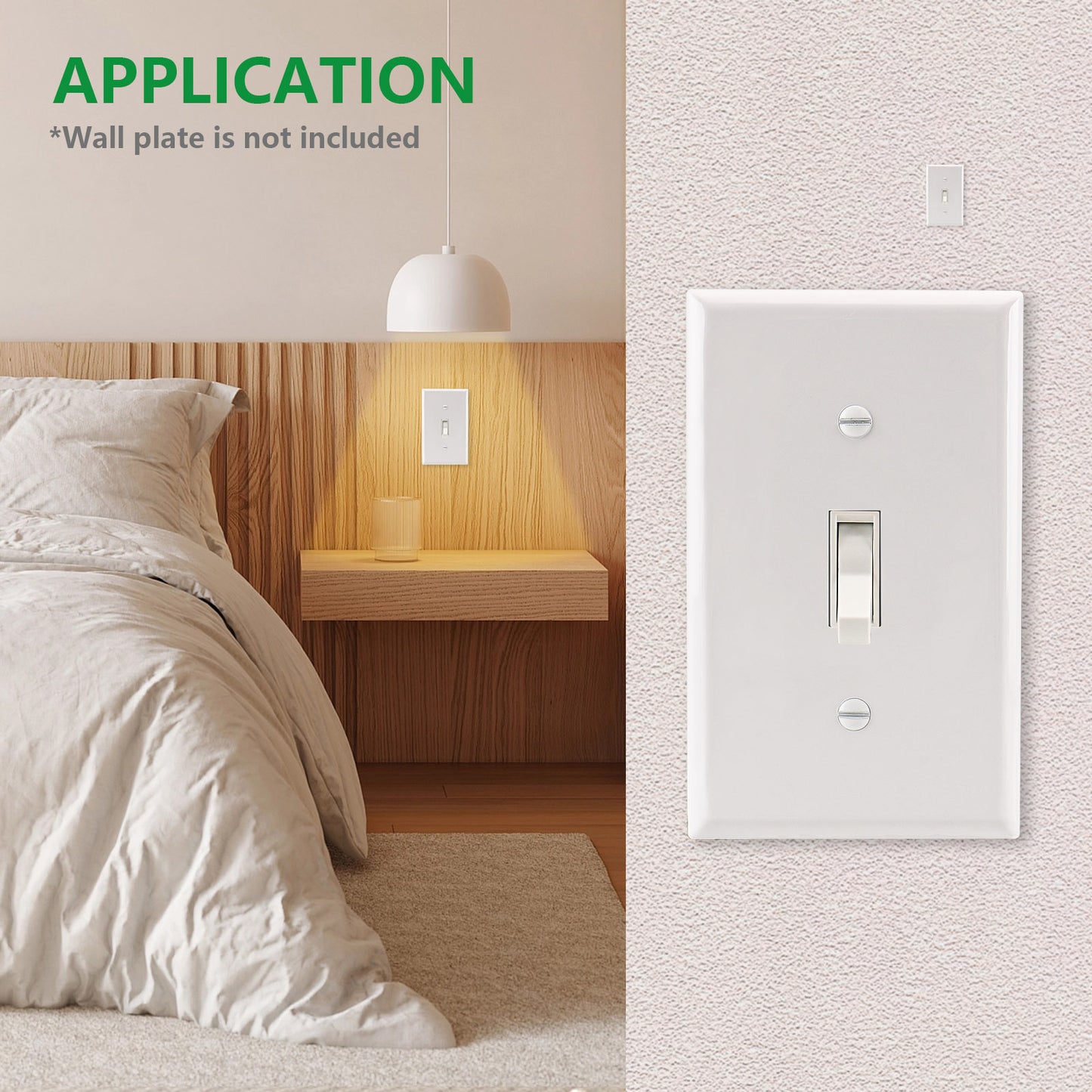 Toggle Light Switch,120V 15Amp,3 Way, UL Listed,in-Wall On/Off Switch,Toggle Framed AC Quiet Switch,White